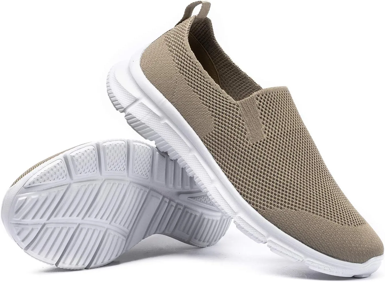 Frank Mully Men's Slip On Walking Shoes Lightweight Casual Knit Loafer Sneakers Comfortable Mesh Work Shoes Athletic Walking Shoes for Men Breathable