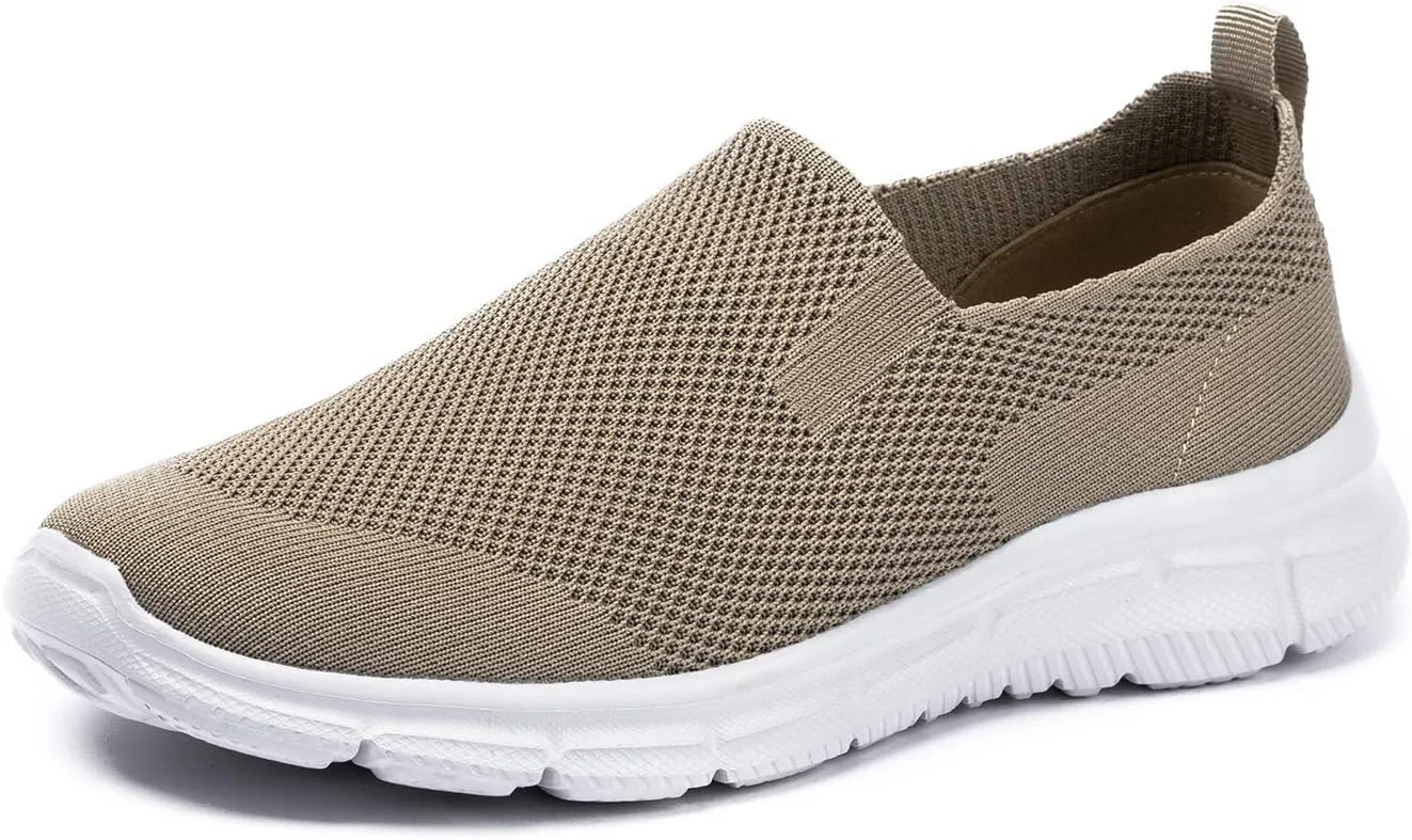 Frank Mully Men's Slip On Walking Shoes Lightweight Casual Knit Loafer Sneakers Comfortable Mesh Work Shoes Athletic Walking Shoes for Men Breathable