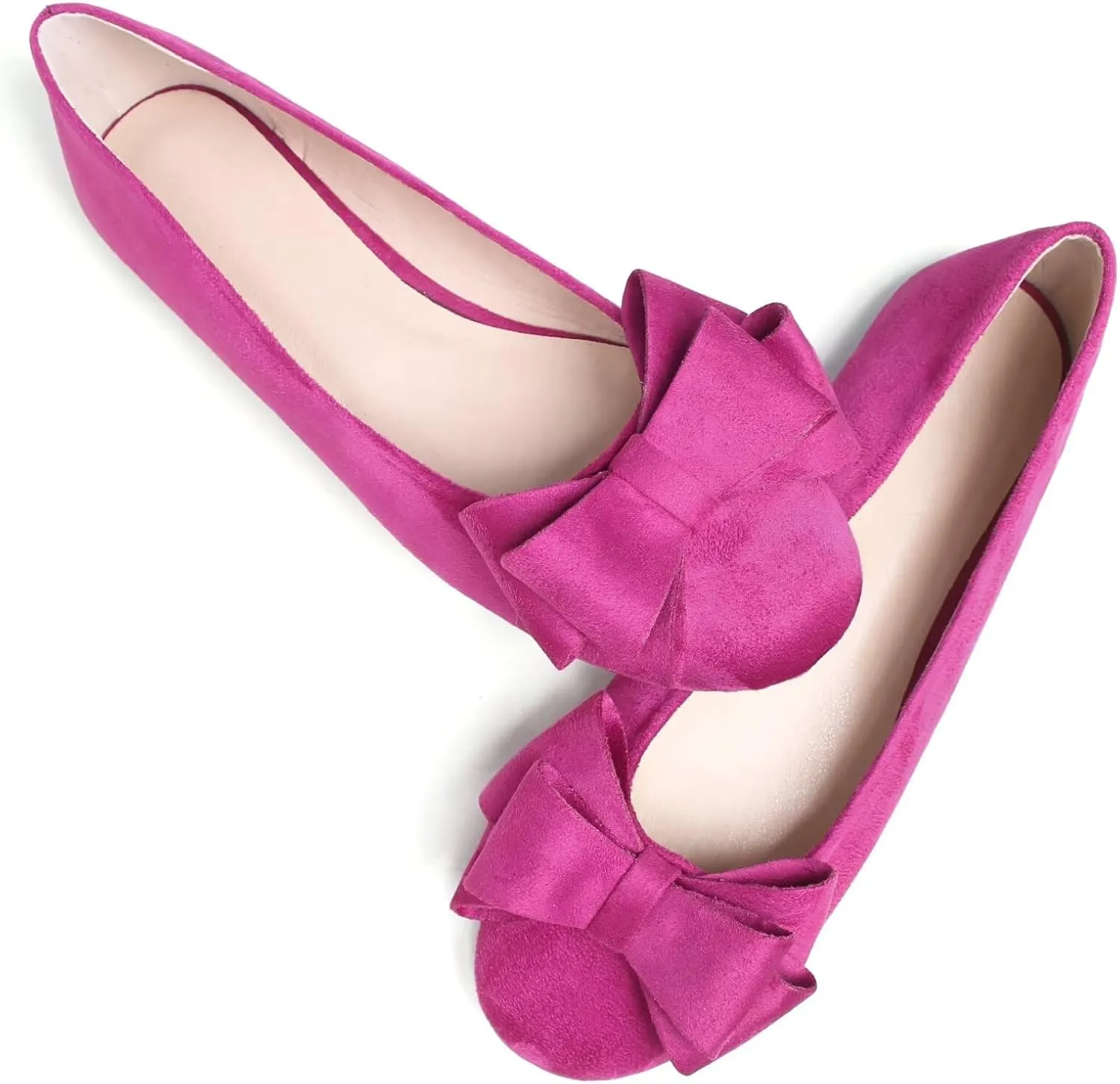 TN TANGNEST Women's Comfortable Pointed Toe Bowknot Flats Slip On Loafers Casual Flats